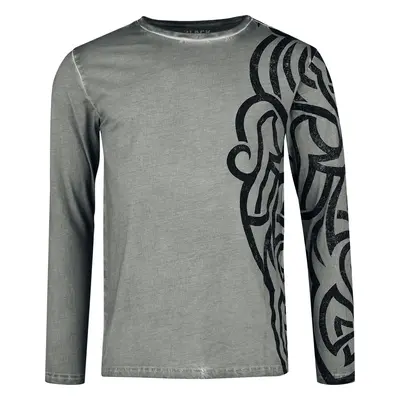 Black Premium by EMP Long sleeve with ornaments Long-sleeve Shirt grey