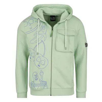 Rick And Morty Fruity Hooded zip light green