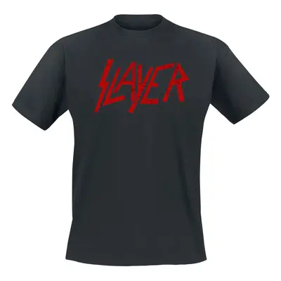 Slayer Classic Logo Distressed T-Shirt black