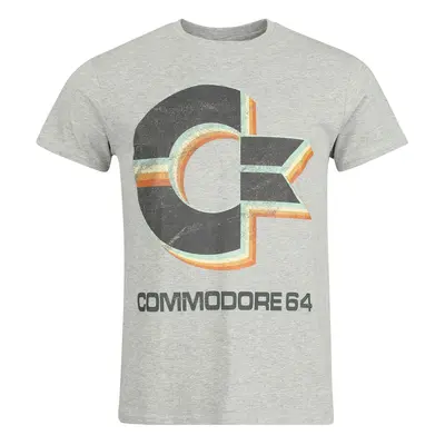 Commodore 64 Retro logo T-Shirt mottled grey