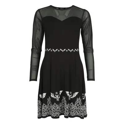 Gothicana by EMP Mesh dress with bats Short dress black