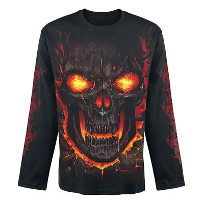 Spiral Skull Lava Long-sleeve Shirt black