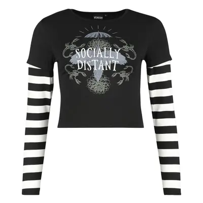 Wednesday Socially distant Long-sleeve Shirt black white