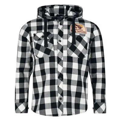 King Kerosin Take a ride Flanel Shirt black white