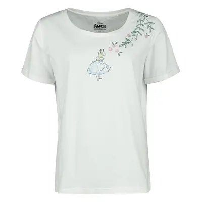 Alice in Wonderland Alice With Roses T-Shirt white