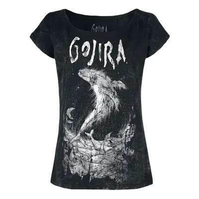 Gojira Wood Block Whales T-Shirt black