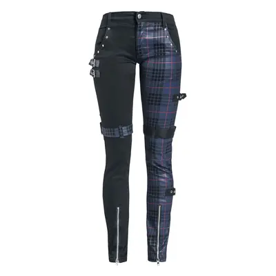 Gothicana by EMP Patterned Trousers with Studs and Straps Cloth Trousers black blue