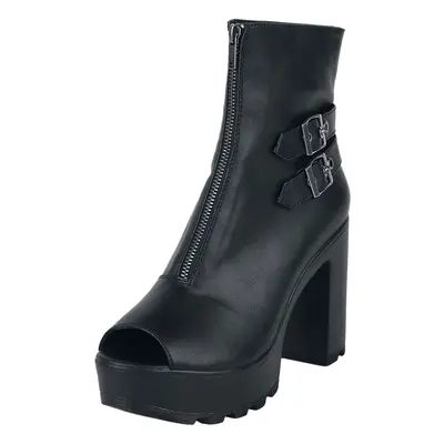 Black Premium by EMP Peep-toe ankle boot with zip Boots black