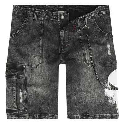 The Punisher Skull Shorts black denim