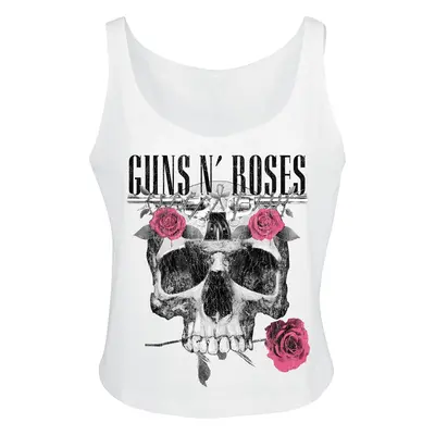 Guns N' Roses Flower Skull Top white