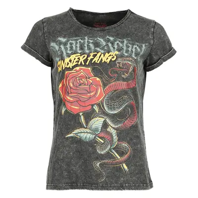 Rock Rebel by EMP T-shirt with old school snake and puff print T-Shirt grey