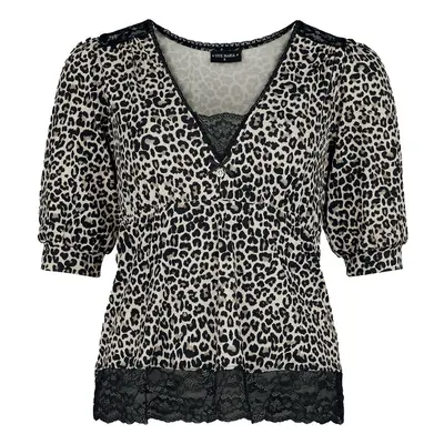 Vive Maria Romantic Leopard-Print Shirt Long-sleeve Shirt brown black