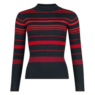 Jawbreaker High Neck Red Shades Stripe Knit jumper black red