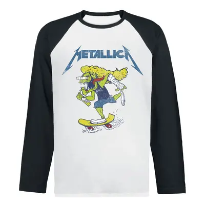 Metallica Hetfield Skates Long-sleeve Shirt white black