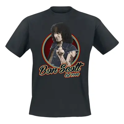 Bon Scott Retro Circle T-Shirt black