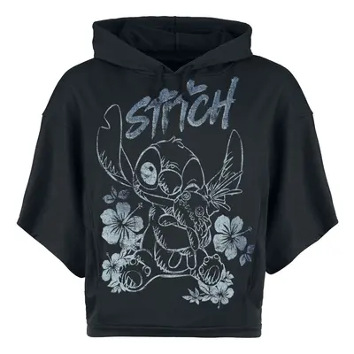 Lilo & Stitch Floral stitch Hooded sweater black