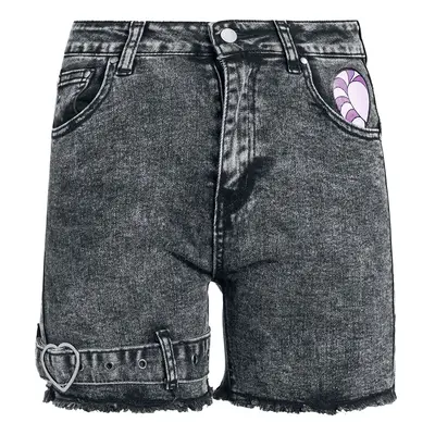 Alice in Wonderland Cheshire Cat Shorts black denim