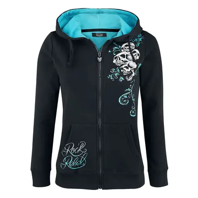 Rock Rebel by EMP Freaking Out Loud Hooded zip black turquoise