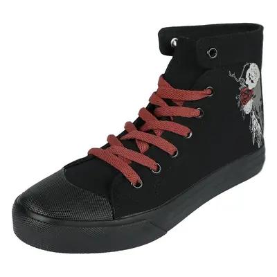 Black Premium by EMP Trainers with Rose and Skull Print Sneakers High black