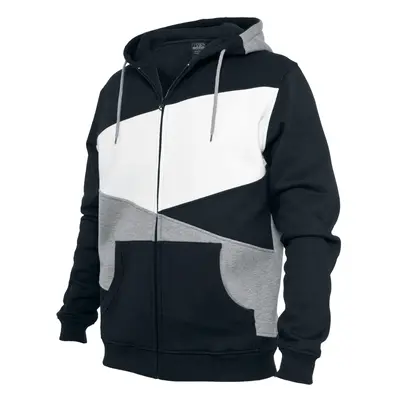 Urban Classics Zig Zag Zip Hoodie Hooded zip black grey white