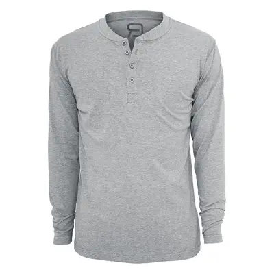 RED by EMP Basic Henley Long-sleeve Shirt mottled grey