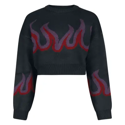 Jawbreaker Dark Flame Chunky Copped Jumper Knit jumper black multicolour