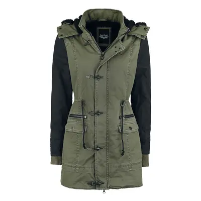 Rock Rebel by EMP Ladies Parka Winter Jacket olive black