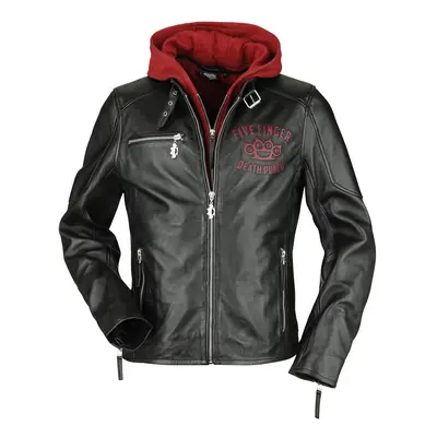 Five Finger Death Punch EMP Signature Collection Leather Jacket black dark red