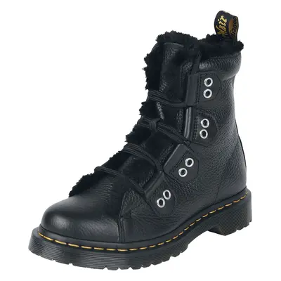 Dr. Martens 1460 LTT FL - Black Milled Nappa & Black Wanama & Black Milo Fur (Dh-A012) Boot blac