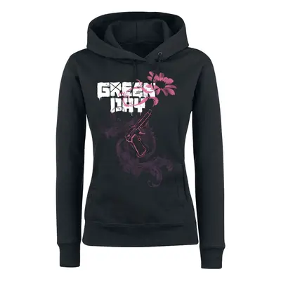 Green Day Gun Flower Hooded sweater black