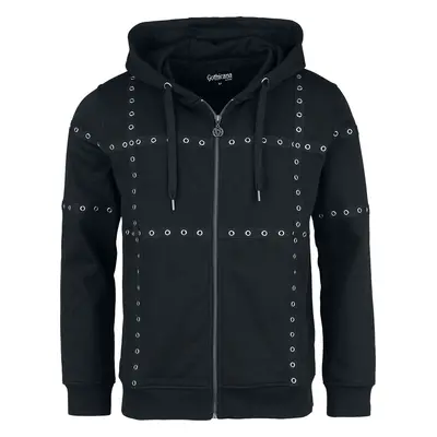 Gothicana by EMP Rivet Hole Zipper Hoodie Hooded zip black