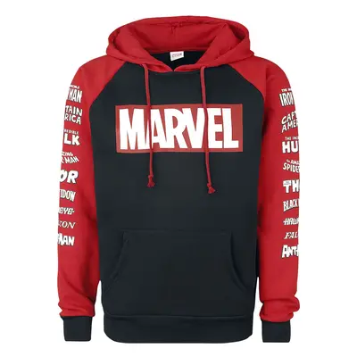 Marvel Logos Hooded sweater black red