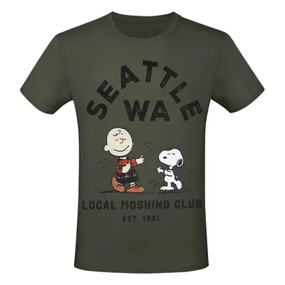 Peanuts SEATTLE WA - Local Moshing Club T-Shirt khaki