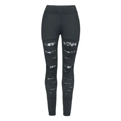 Rotterdamned Women's Leggings with Cuts and Lace Leggings black