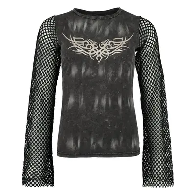 Rock Rebel by EMP Longsleeve With Used Wash And Mesh Sleeves Long-sleeve Shirt brown black