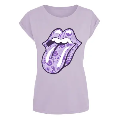 The Rolling Stones Floral Tongue T-Shirt lilac