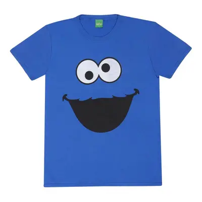 Sesame Street Cookie Monster Face T-Shirt royal blue