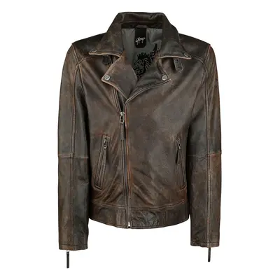 Gipsy Marvin Slim Fit LANTV Leather Jacket brown