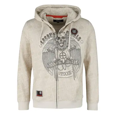 Rock Rebel by EMP Beige Hooded Jacket with Prints Hooded zip beige