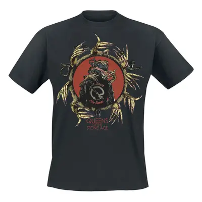 Queens Of The Stone Age In Times New Roman - Circle Hands T-Shirt black