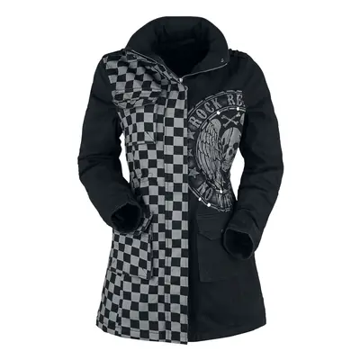 Rock Rebel by EMP Black/Grey Jacket with Studs and Print Winter Jacket grey black