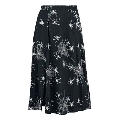 Hell Bunny Grungy Spider Skirt Medium-length skirt black white