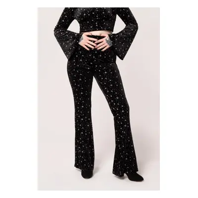 Hell Bunny Vela Trousers Cloth Trousers black white