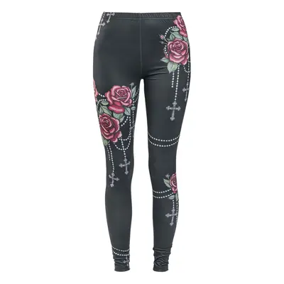 Rock Rebel by EMP Leggings with roses and crosses Leggings black