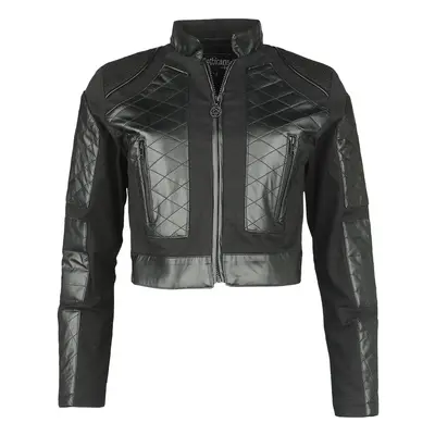 Gothicana by EMP Short jacket with faux leather details Between-seasons Jacket black