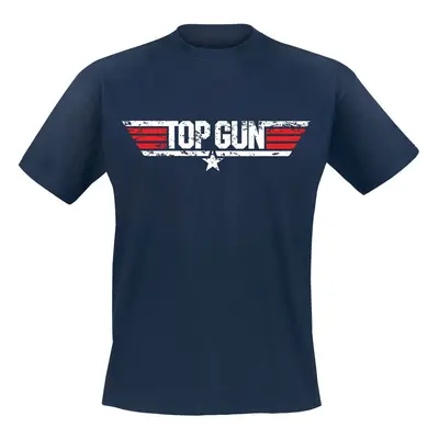 Top Gun Distressed Logo T-Shirt navy