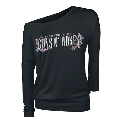 Guns N' Roses Sweet child Flowers Long-sleeve Shirt black