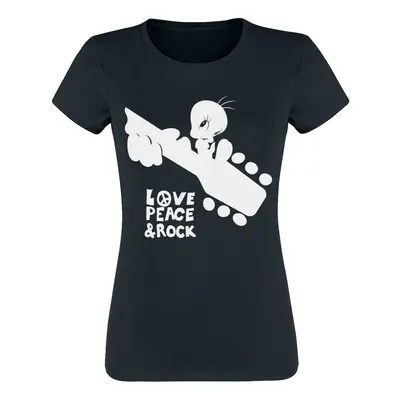 Looney Tunes Tweety - Love, Peace & Rock T-Shirt black