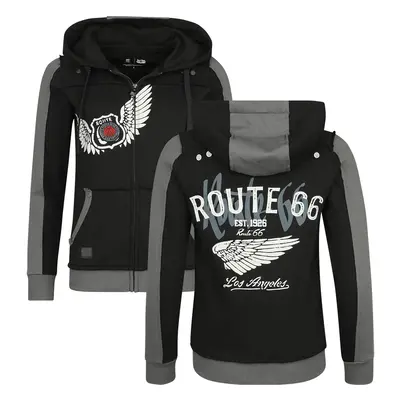 Rock Rebel by EMP Rock Rebel X Route 66 - Hoody Jacket Hooded zip black