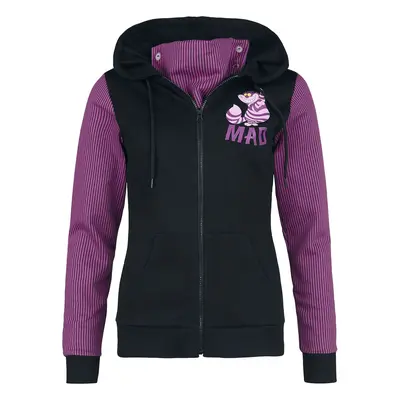 Alice in Wonderland Everyone mad here Hooded zip black lilac